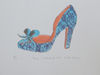 Blue Embroidered Shoe